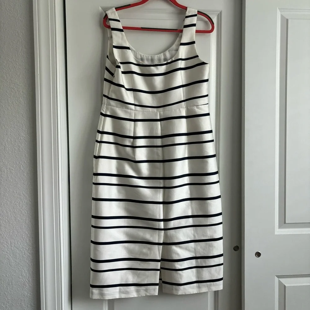 J. Crew Scoopneck Midi Dress in Jacquard Stripe